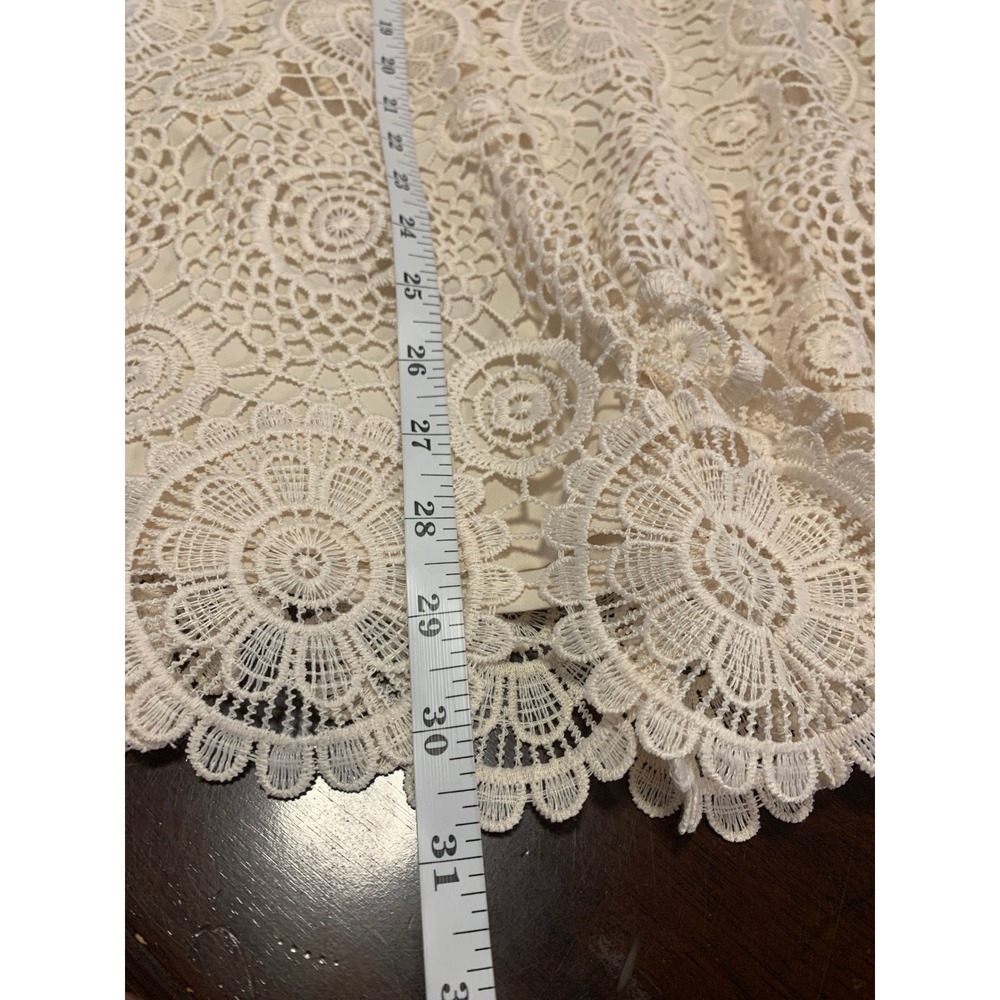 Eloquii Studio Cream Lace Midi Skirt  Plus Size 20 Boho Crochet Scalloped Hem - Picture 6 of 6